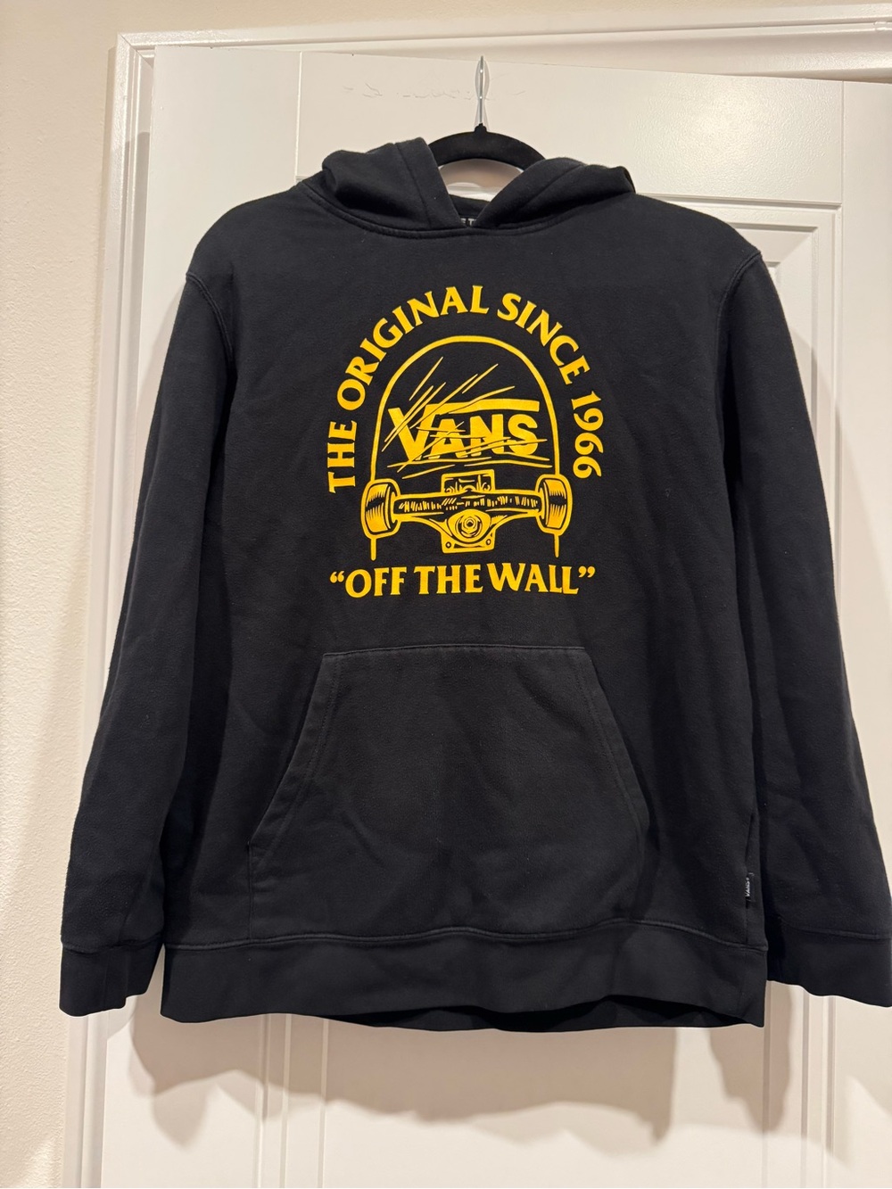 Vans Black Hoodie with Yellow Skate Graphic